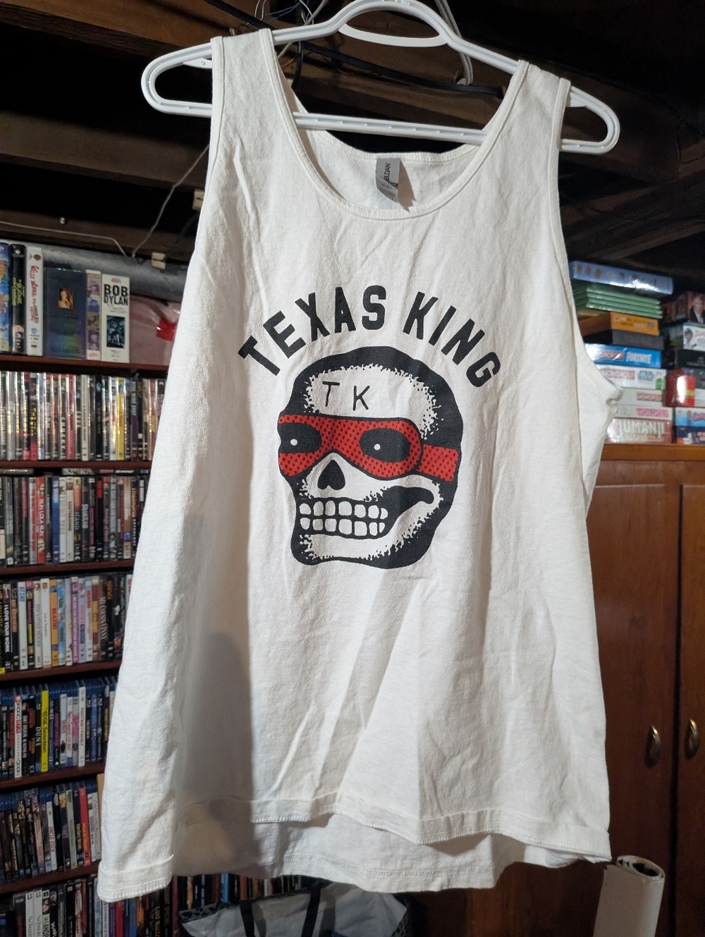 Texas King Skull Band  Sleeveless Shirt Size Large Printed On Gildan